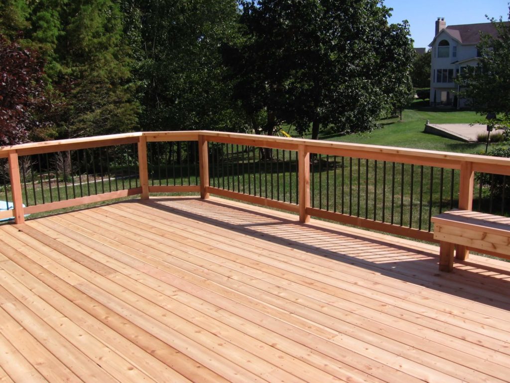 wood deck with rail system